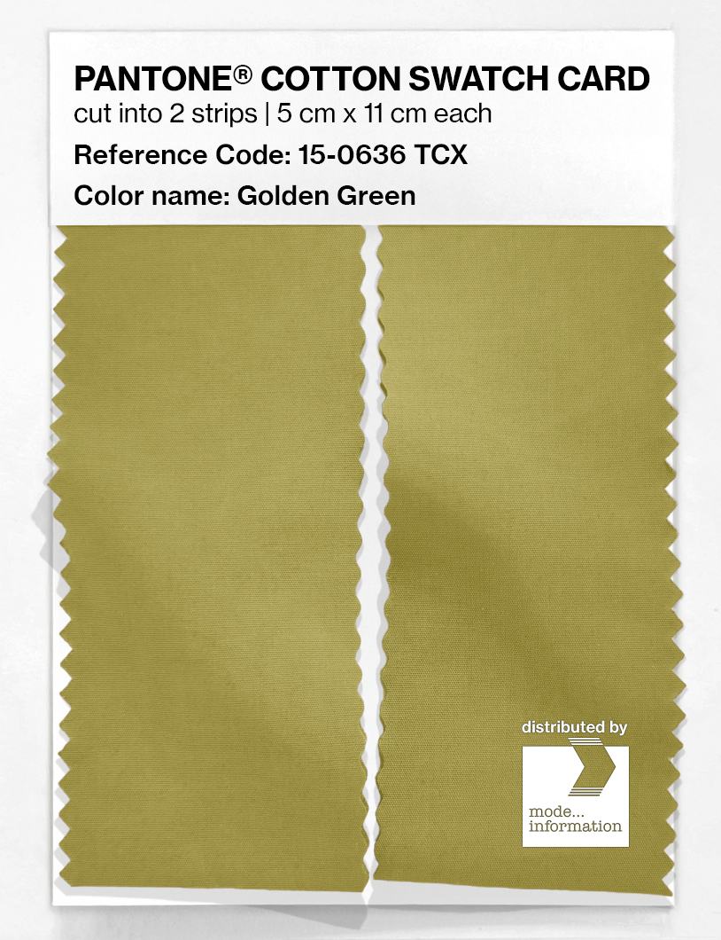 Product image 2 of the product “PANTONE® COTTON SWATCH CARD 15-0636 TCX Golden Green ”