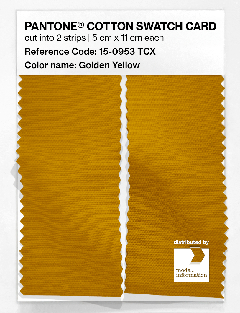 Product image 2 of the product “PANTONE® COTTON SWATCH CARD 15-0953 TCX Golden Yellow ”