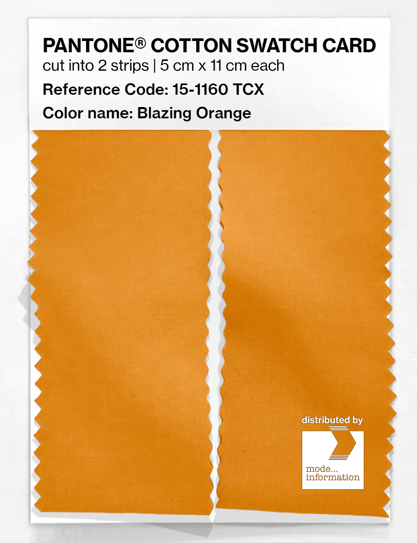 Product image 2 of the product “PANTONE® COTTON SWATCH CARD 15-1160 TCX Blazing Orange ”