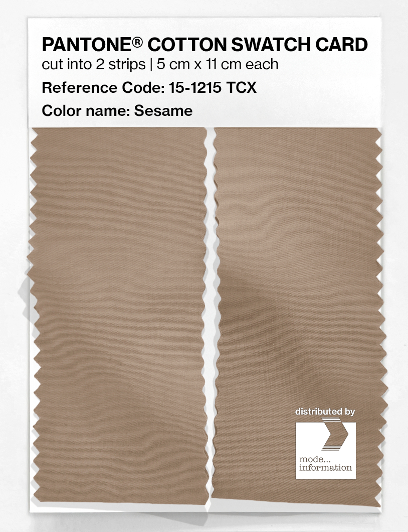 Product image 2 of the product “PANTONE® COTTON SWATCH CARD 15-1215 TCX Sesame ”