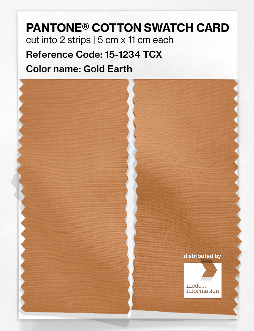Product image 2 of the product “PANTONE® COTTON SWATCH CARD 15-1234 TCX Gold Earth ”