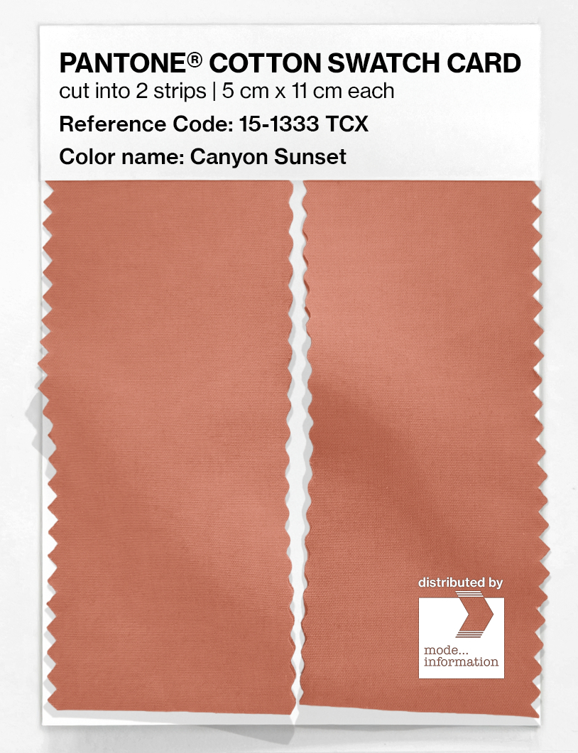Product image 2 of the product “PANTONE® COTTON SWATCH CARD 15-1333 TCX Canyon Sunset ”