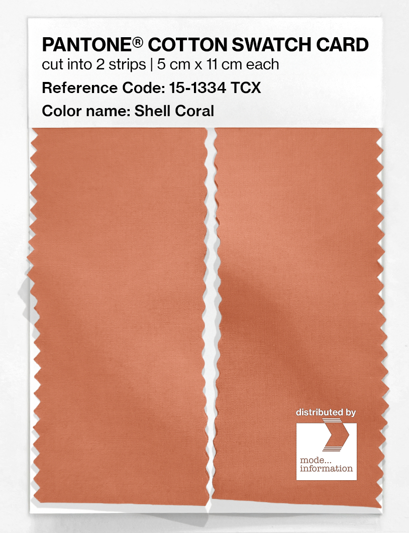 Product image 2 of the product “PANTONE® COTTON SWATCH CARD 15-1334 TCX Shell Coral ”