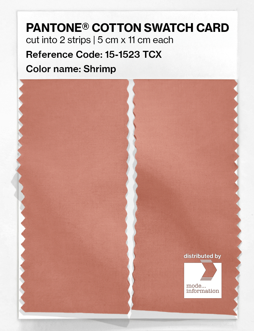 Product image 2 of the product “PANTONE® COTTON SWATCH CARD 15-1523 TCX Shrimp ”