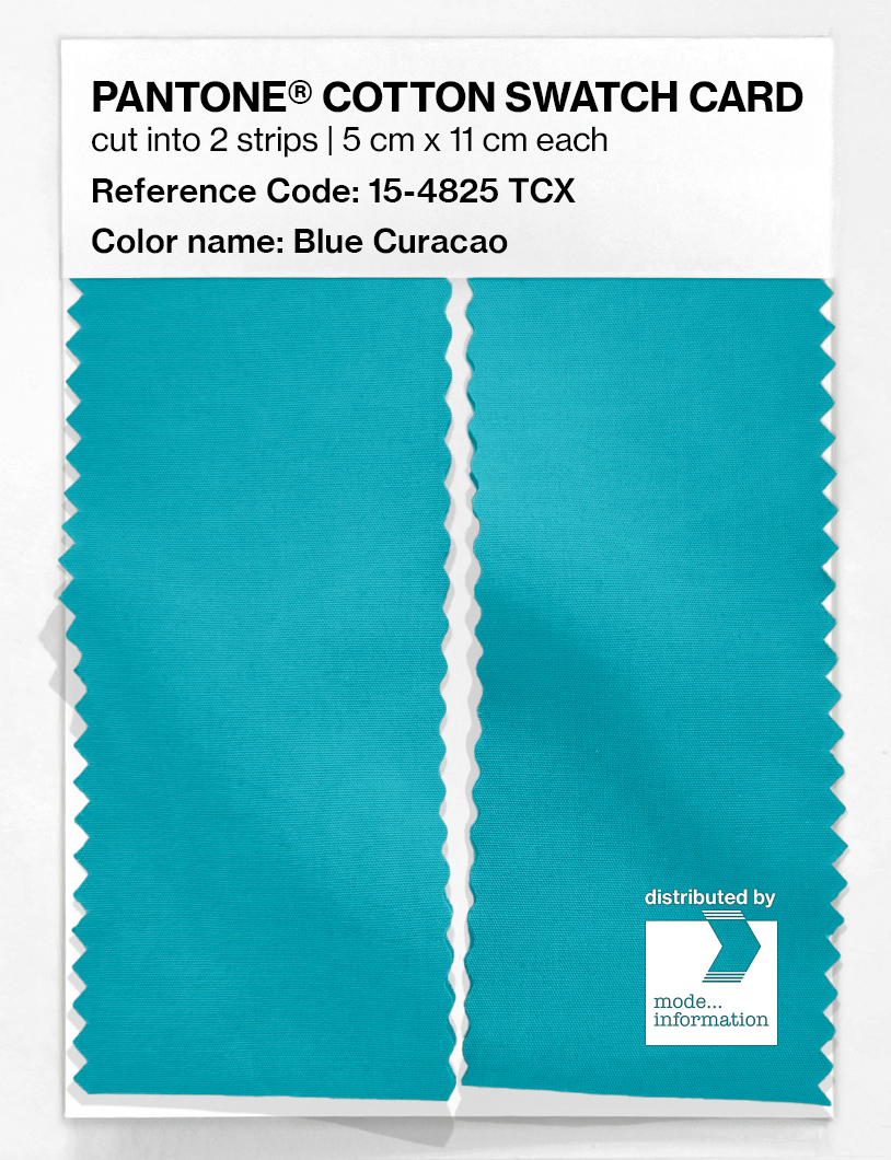 Product image 2 of the product “PANTONE® COTTON SWATCH CARD 15-4825 TCX Blue Curacao ”