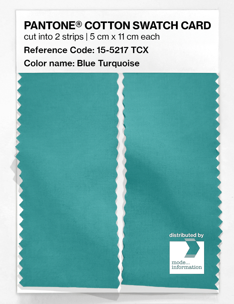 Product image 2 of the product “PANTONE® COTTON SWATCH CARD 15-5217 TCX Blue Turquoise ”