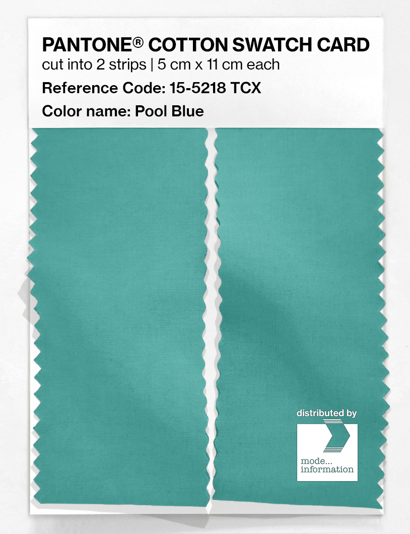 Product image 2 of the product “PANTONE® COTTON SWATCH CARD 15-5218 TCX Pool Blue ”