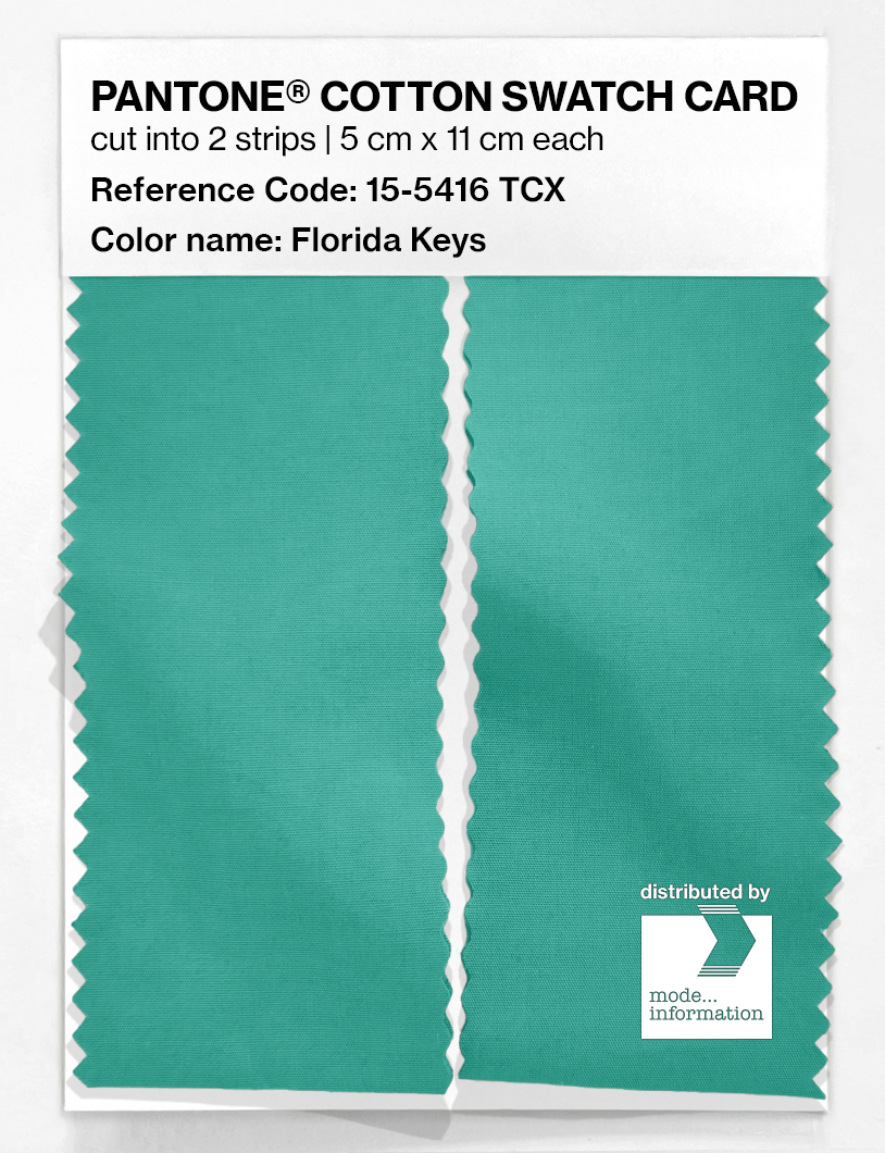 Product image 2 of the product “PANTONE® COTTON SWATCH CARD 15-5416 TCX Florida Keys ”