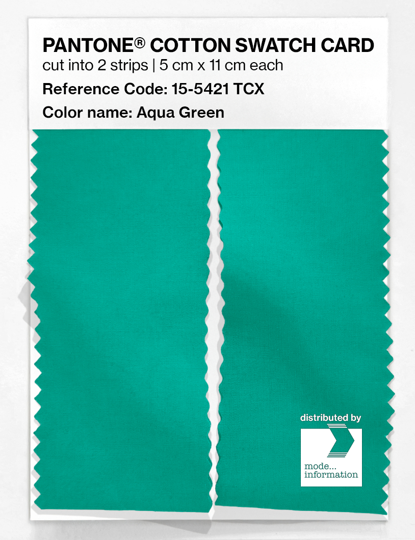 Product image 2 of the product “PANTONE® COTTON SWATCH CARD 15-5421 TCX Aqua Green ”
