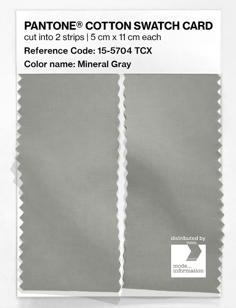 Product image 2 of the product “PANTONE® COTTON SWATCH CARD 15-5704 TCX Mineral Gray ”