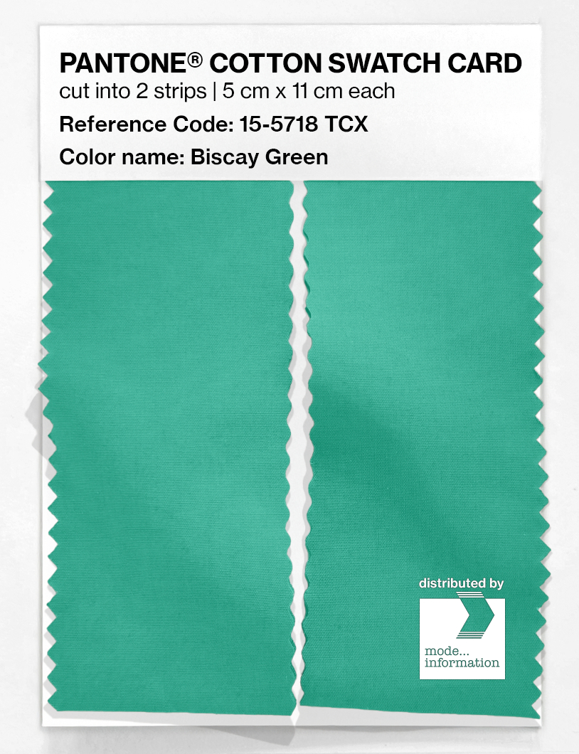 Product image 2 of the product “PANTONE® COTTON SWATCH CARD 15-5718 TCX Biscay Green ”