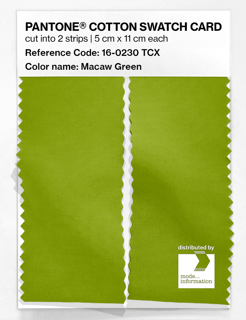 Product image 2 of the product “PANTONE® COTTON SWATCH CARD 16-0230 TCX Macaw Green ”