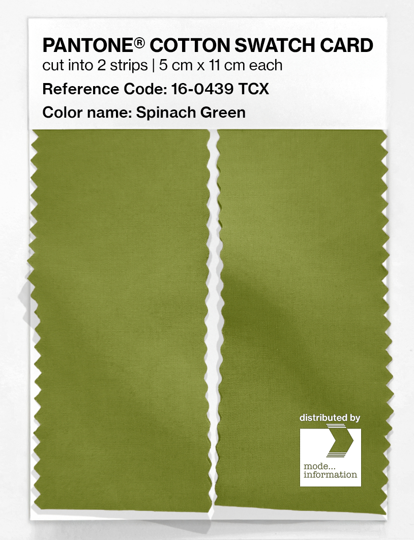 Product image 2 of the product “PANTONE® COTTON SWATCH CARD 16-0439 TCX Spinach Green ”