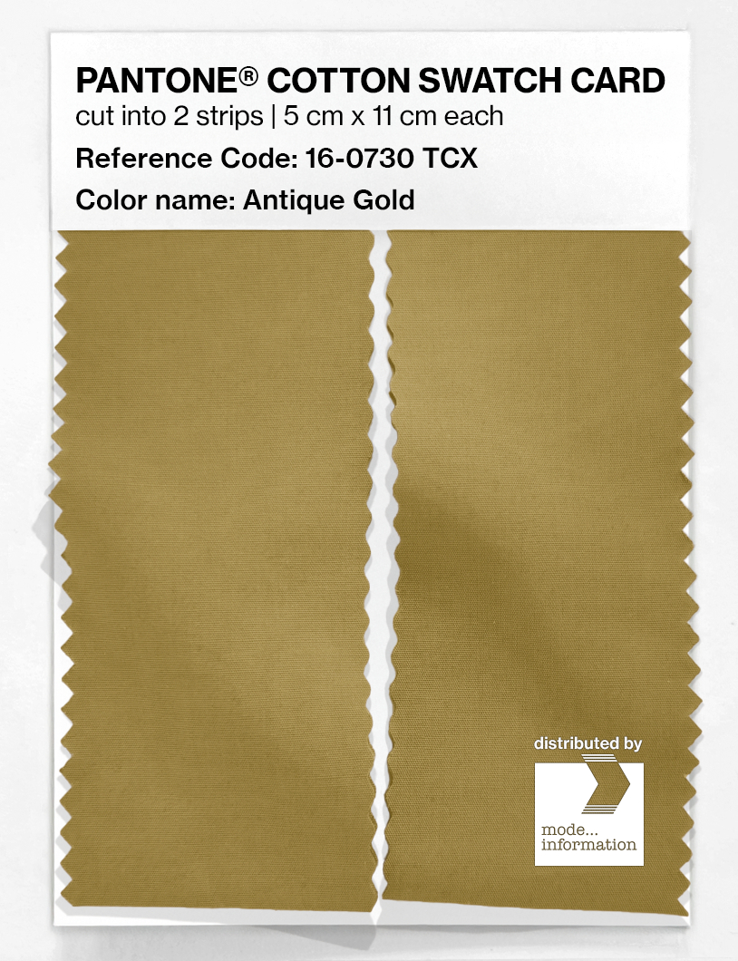 Product image 2 of the product “PANTONE® COTTON SWATCH CARD 16-0730 TCX Antique Gold ”