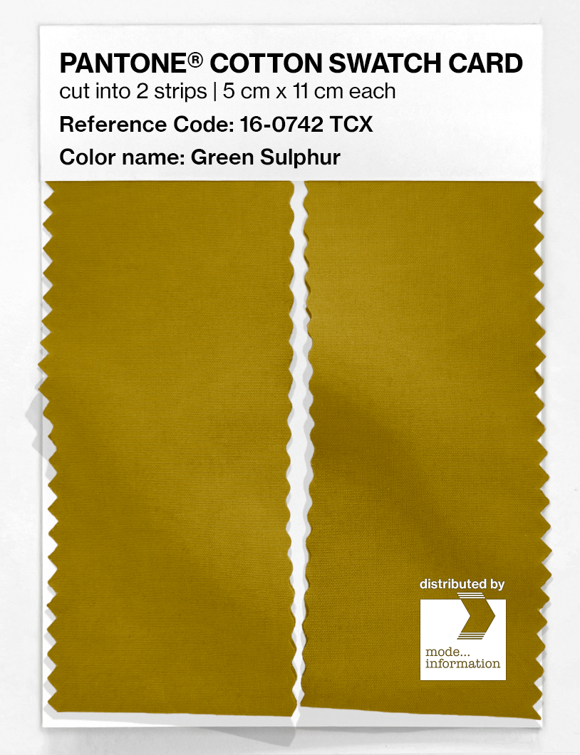 Product image 2 of the product “PANTONE® COTTON SWATCH CARD 16-0742 TCX Green Sulphur ”