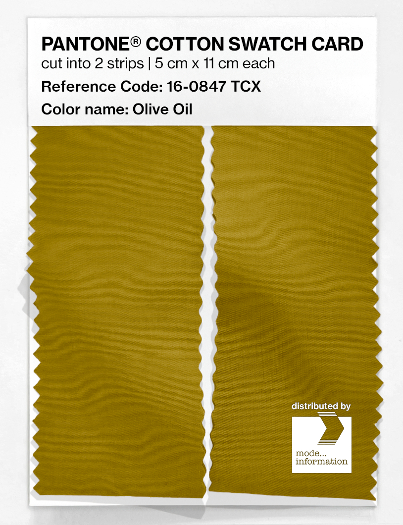 Product image 2 of the product “PANTONE® COTTON SWATCH CARD 16-0847 TCX Olive Oil ”
