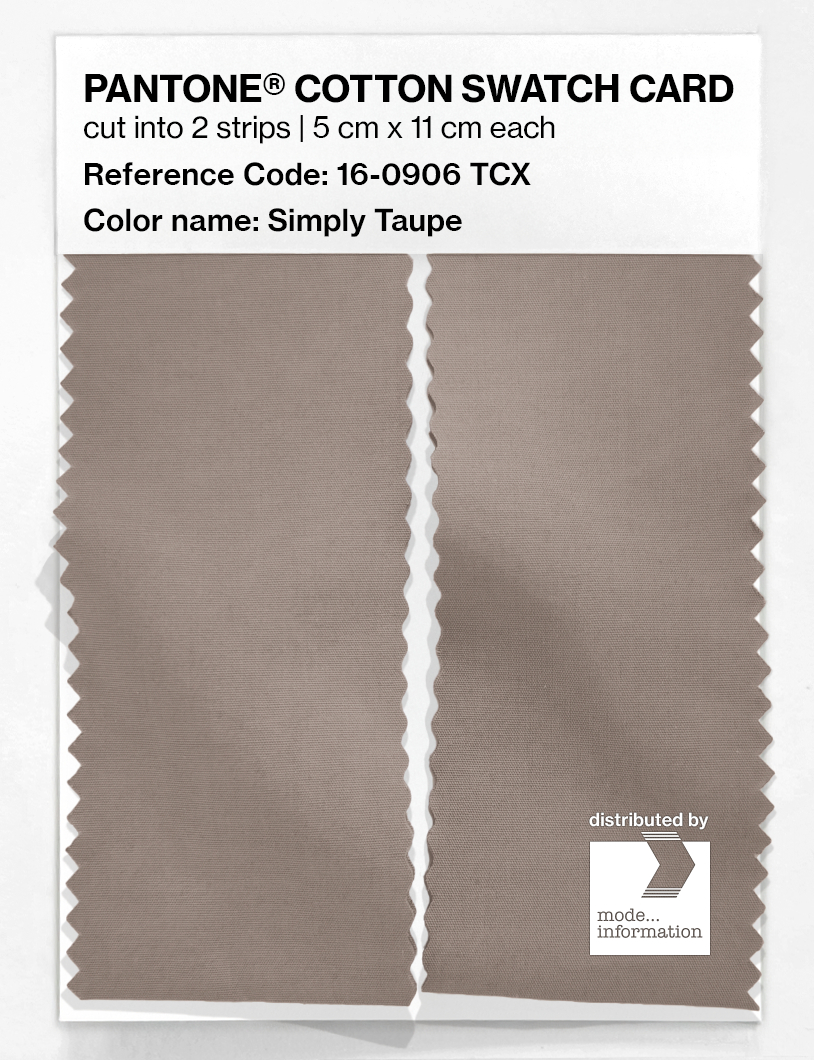 Product image 2 of the product “PANTONE® COTTON SWATCH CARD 16-0906 TCX Simply Taupe ”
