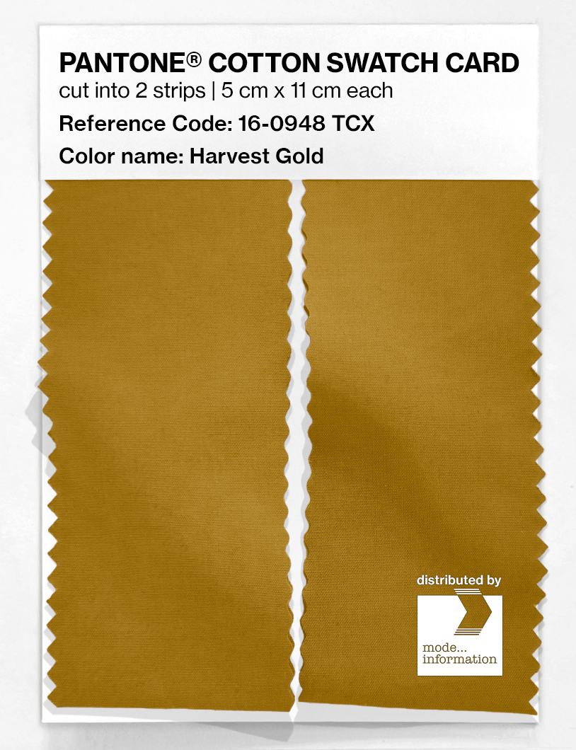 Product image 2 of the product “PANTONE® COTTON SWATCH CARD 16-0948 TCX Harvest Gold ”