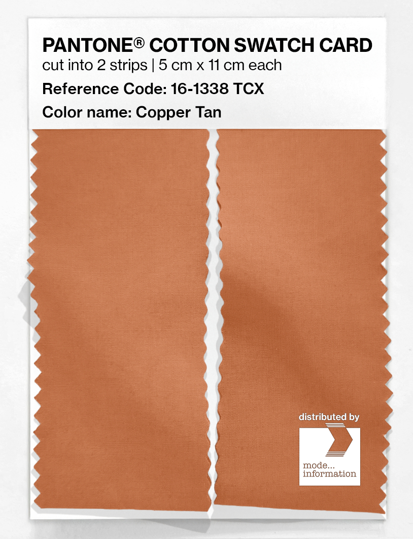 Product image 2 of the product “PANTONE® COTTON SWATCH CARD 16-1338 TCX Copper Tan ”