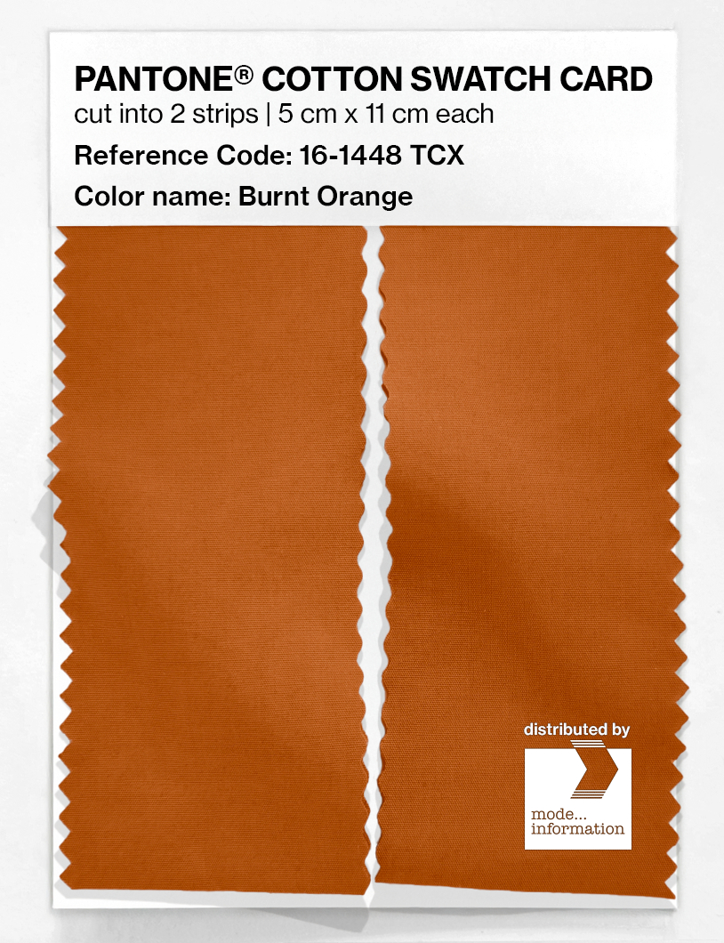 Product image 2 of the product “PANTONE® COTTON SWATCH CARD 16-1448 TCX Burnt Orange ”
