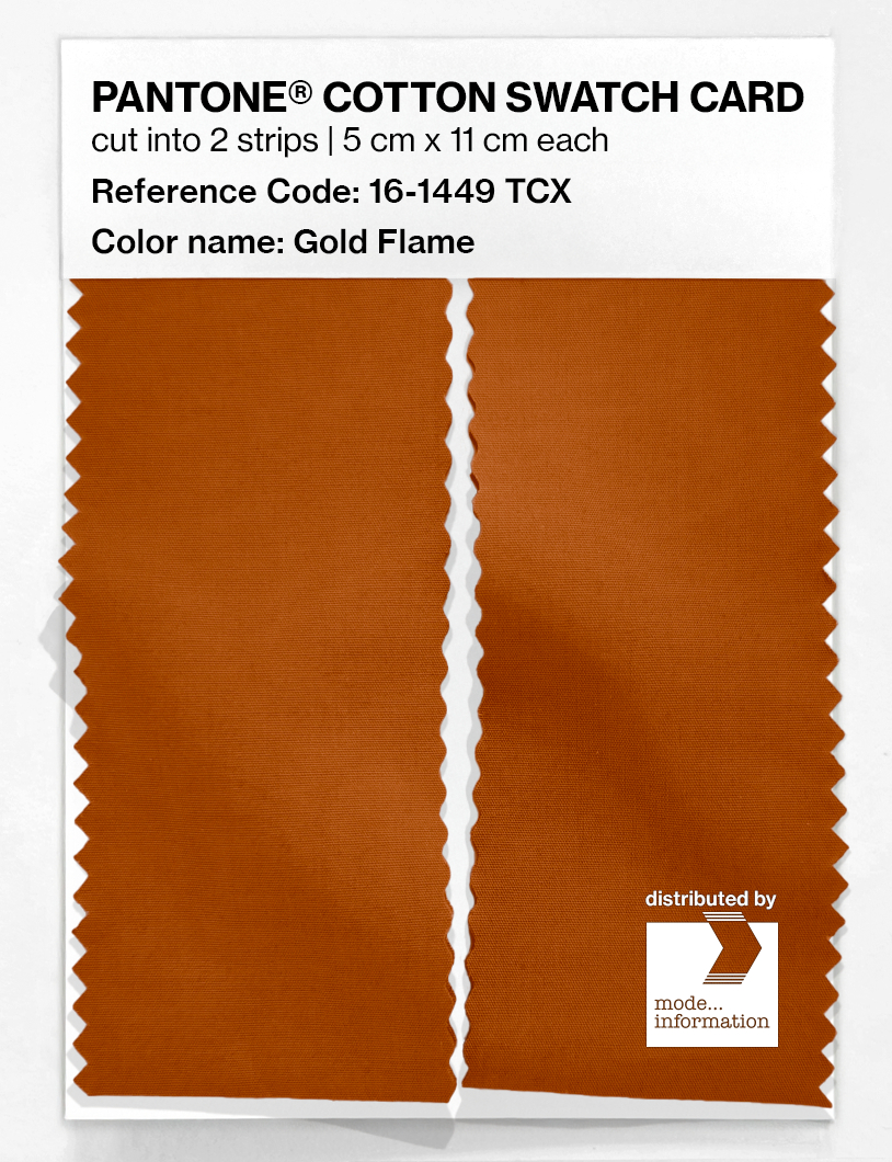Product image 2 of the product “PANTONE® COTTON SWATCH CARD 16-1449 TCX Gold Flame ”