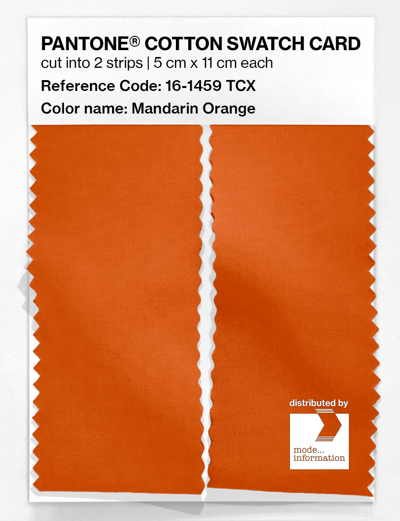 Product image 2 of the product “PANTONE® COTTON SWATCH CARD 16-1459 TCX Mandarin Orange ”
