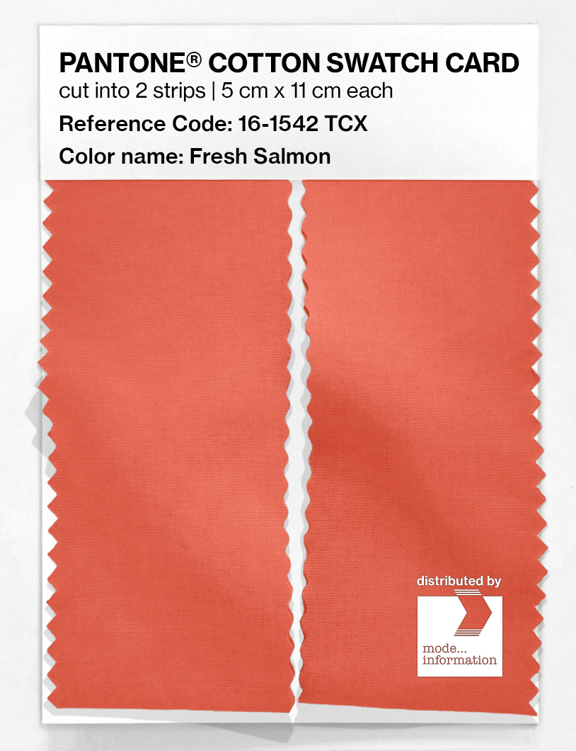 Product image 2 of the product “PANTONE® COTTON SWATCH CARD 16-1542 TCX Fresh Salmon ”