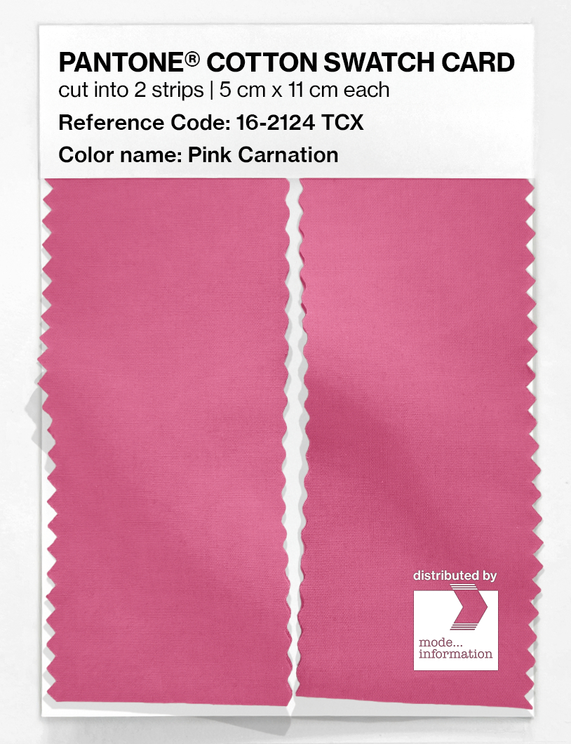 Product image 2 of the product “PANTONE® COTTON SWATCH CARD 16-2124 TCX Pink Carnation ”