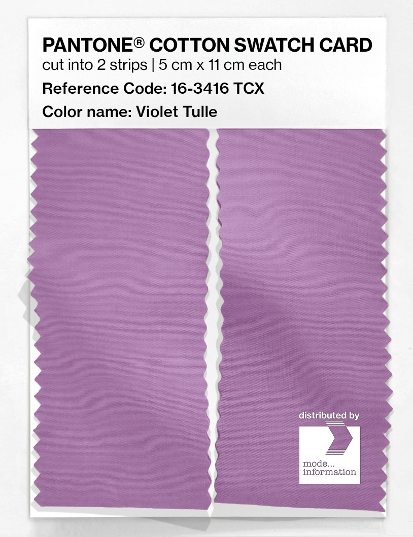 Product image 2 of the product “PANTONE® COTTON SWATCH CARD 16-3416 TCX Violet Tulle ”