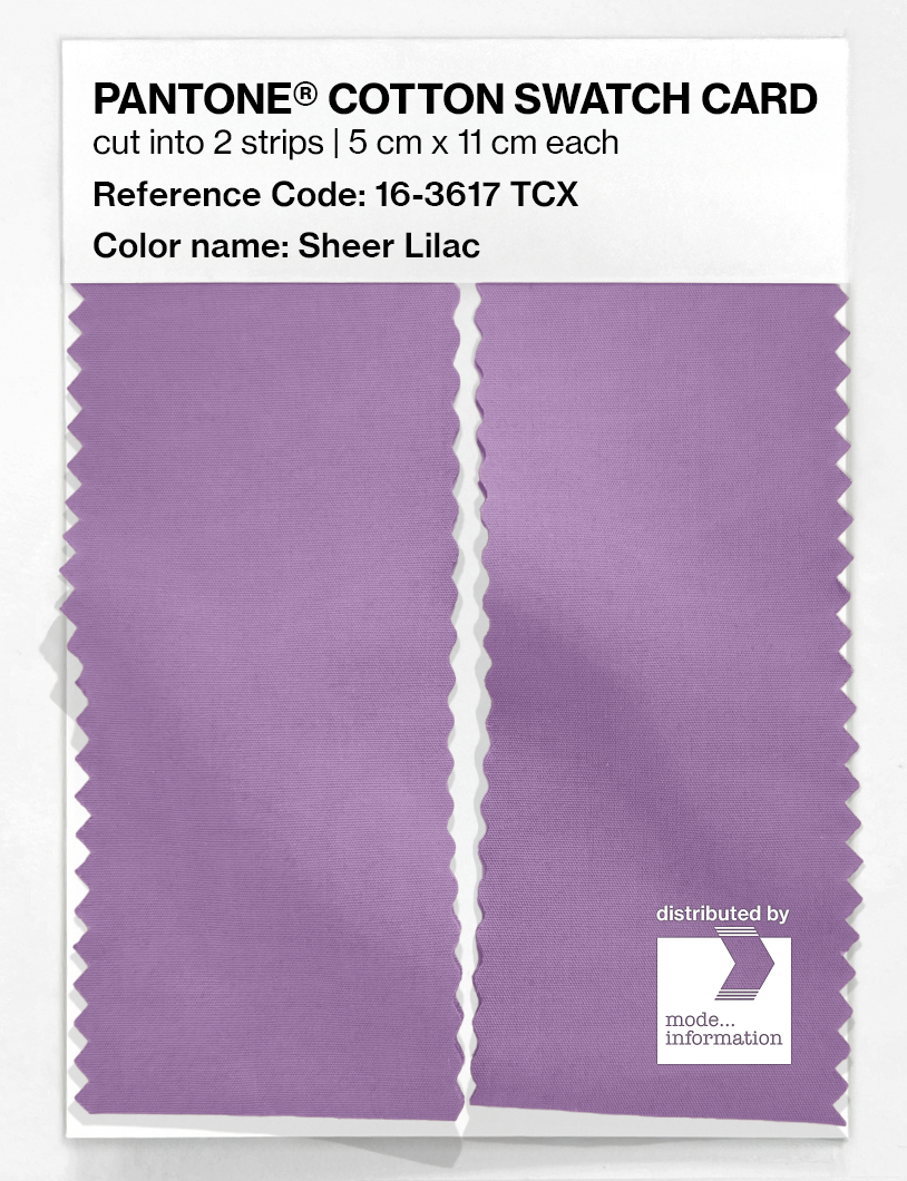 Product image 2 of the product “PANTONE® COTTON SWATCH CARD 16-3617 TCX Sheer Lilac ”
