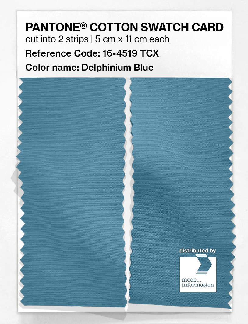Product image 2 of the product “PANTONE® COTTON SWATCH CARD 16-4519 TCX Delphinium Blue ”