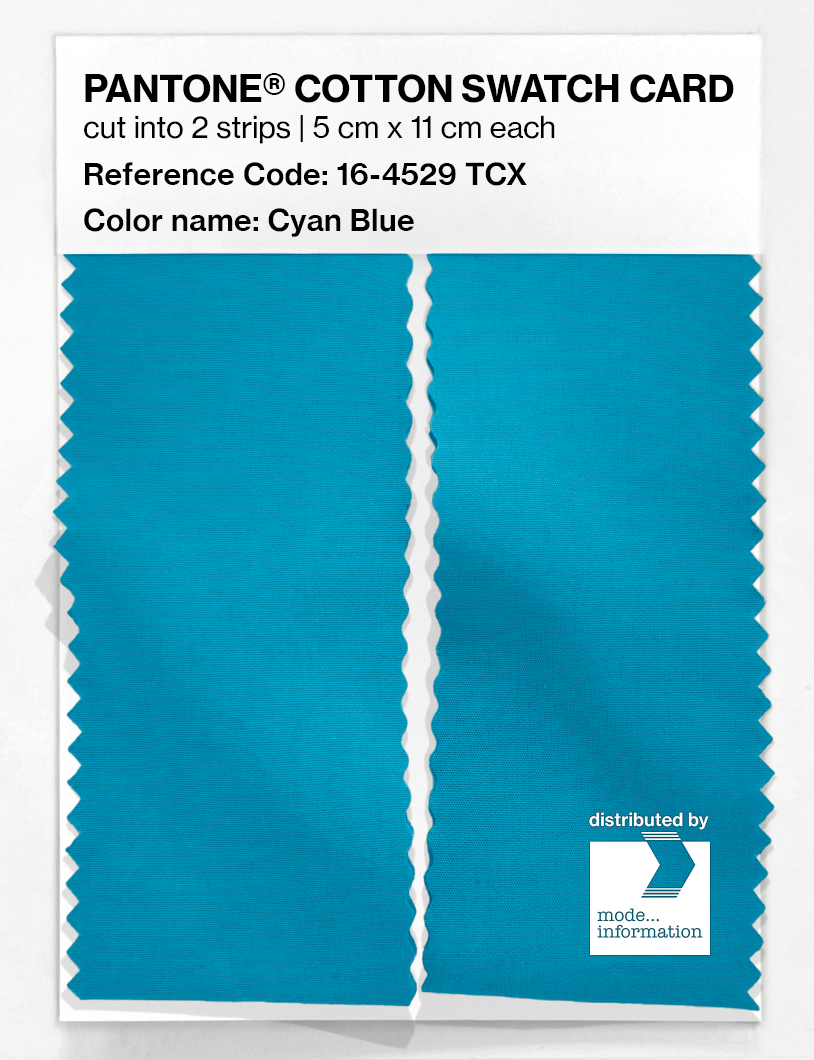 Product image 2 of the product “PANTONE® COTTON SWATCH CARD 16-4529 TCX Cyan Blue ”