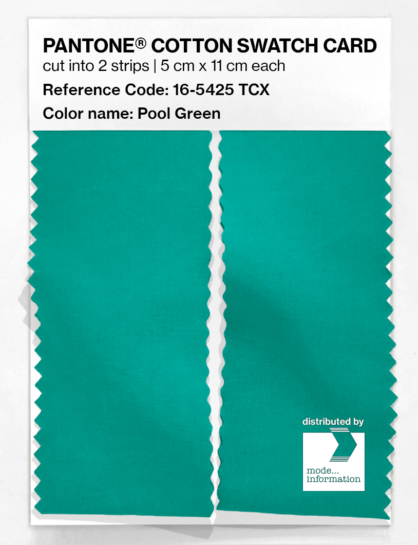 Product image 2 of the product “PANTONE® COTTON SWATCH CARD 16-5425 TCX Pool Green ”