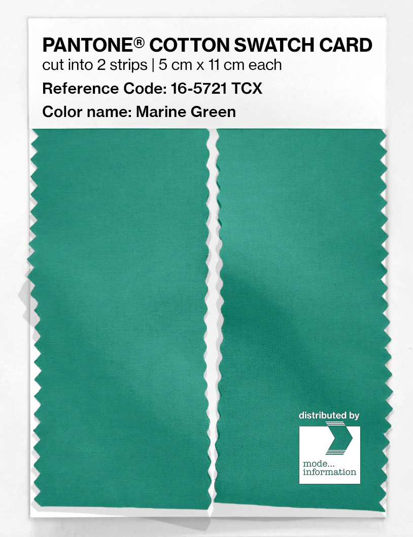 Product image 2 of the product “PANTONE® COTTON SWATCH CARD 16-5721 TCX Marine Green ”