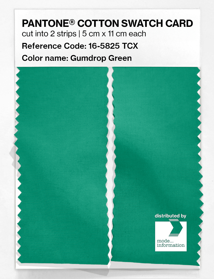 Product image 2 of the product “PANTONE® COTTON SWATCH CARD 16-5825 TCX Gumdrop Green ”