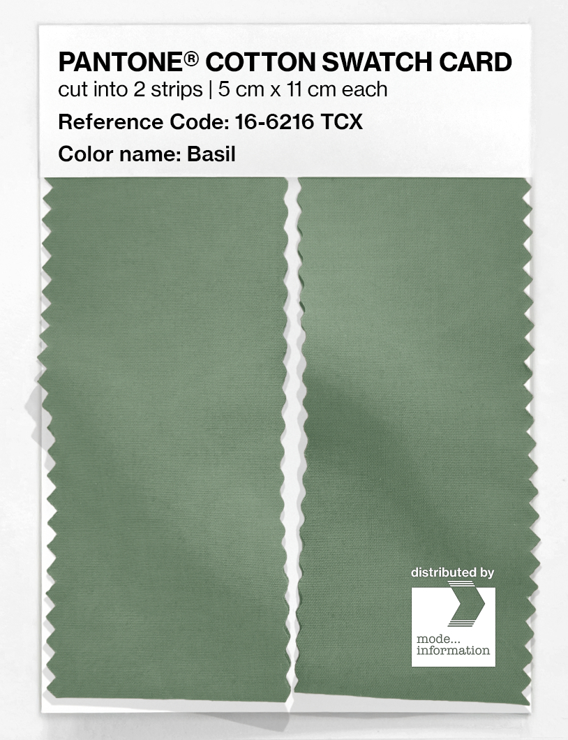 Product image 2 of the product “PANTONE® COTTON SWATCH CARD 16-6216 TCX Basil ”