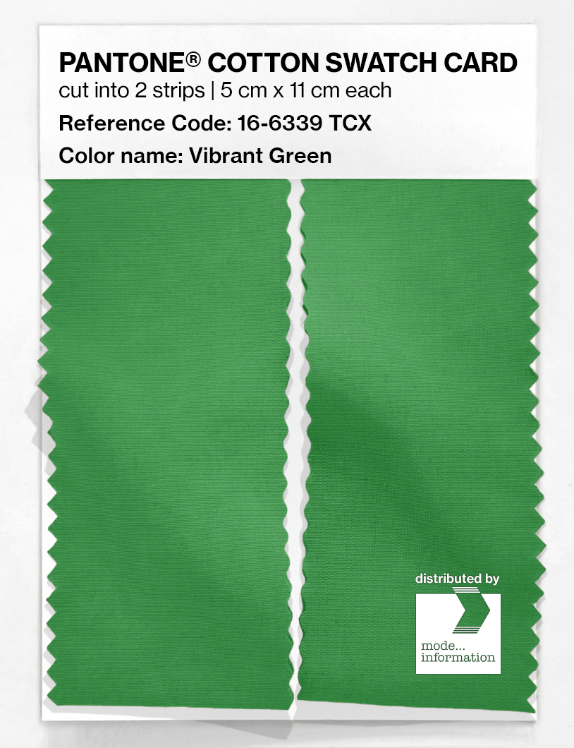 Product image 2 of the product “PANTONE® COTTON SWATCH CARD 16-6339 TCX Vibrant Green ”