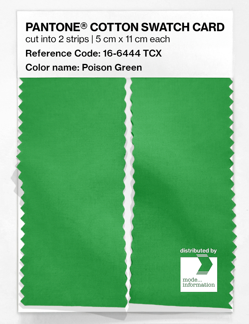 Product image 2 of the product “PANTONE® COTTON SWATCH CARD 16-6444 TCX Poison Green ”