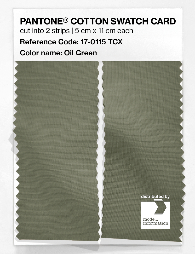 Product image 2 of the product “PANTONE® COTTON SWATCH CARD 17-0115 TCX Oil Green ”