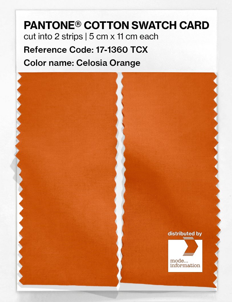 Product image 2 of the product “PANTONE® COTTON SWATCH CARD 17-1360 TCX Celosia Orange ”
