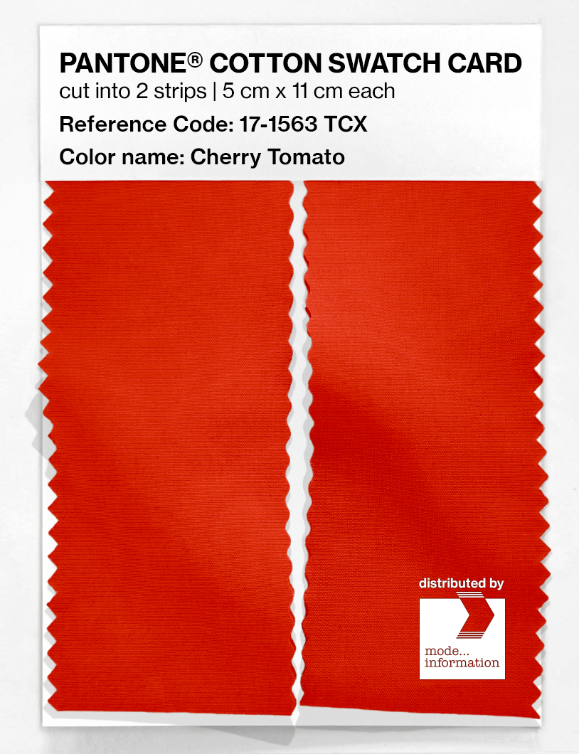 Product image 2 of the product “PANTONE® COTTON SWATCH CARD 17-1563 TCX Cherry Tomato ”