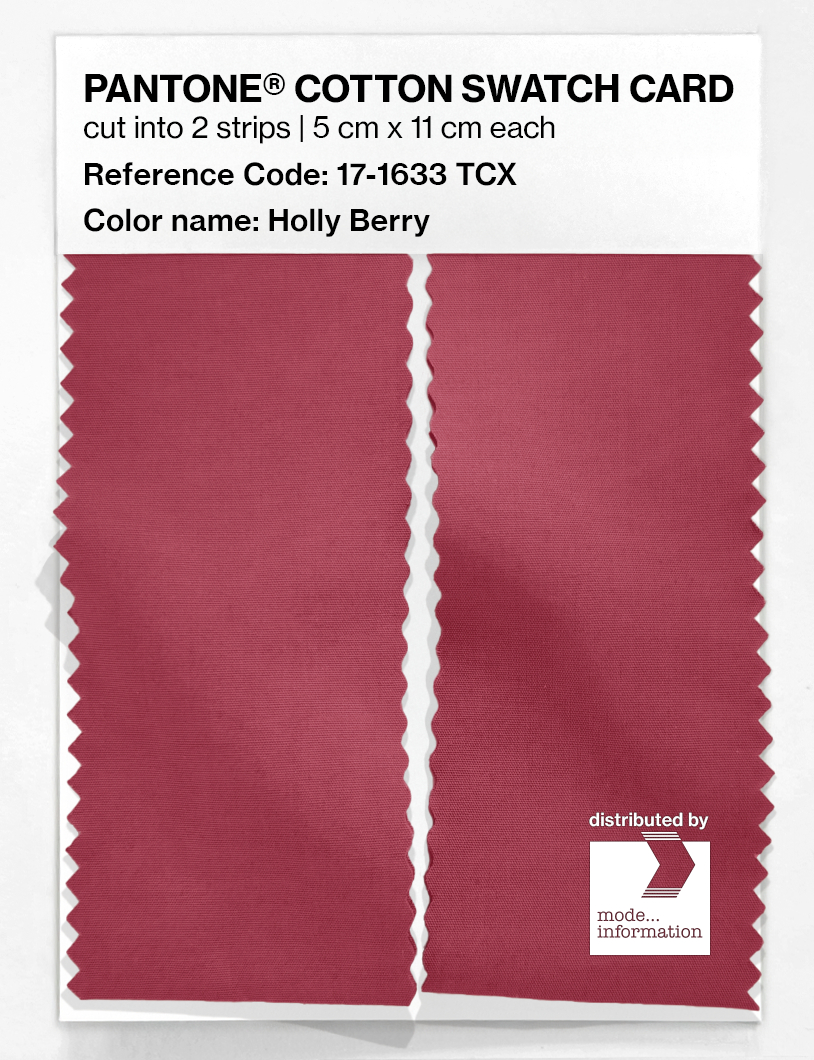 Product image 2 of the product “PANTONE® COTTON SWATCH CARD 17-1633 TCX Holly Berry ”