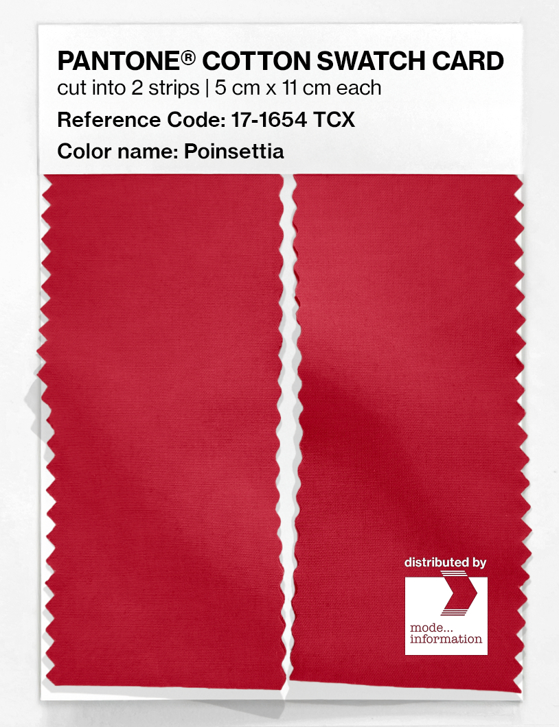 Product image 2 of the product “PANTONE® COTTON SWATCH CARD 17-1654 TCX Poinsettia ”