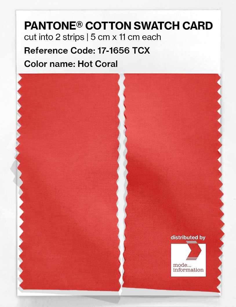 Product image 2 of the product “PANTONE® COTTON SWATCH CARD 17-1656 TCX Hot Coral ”