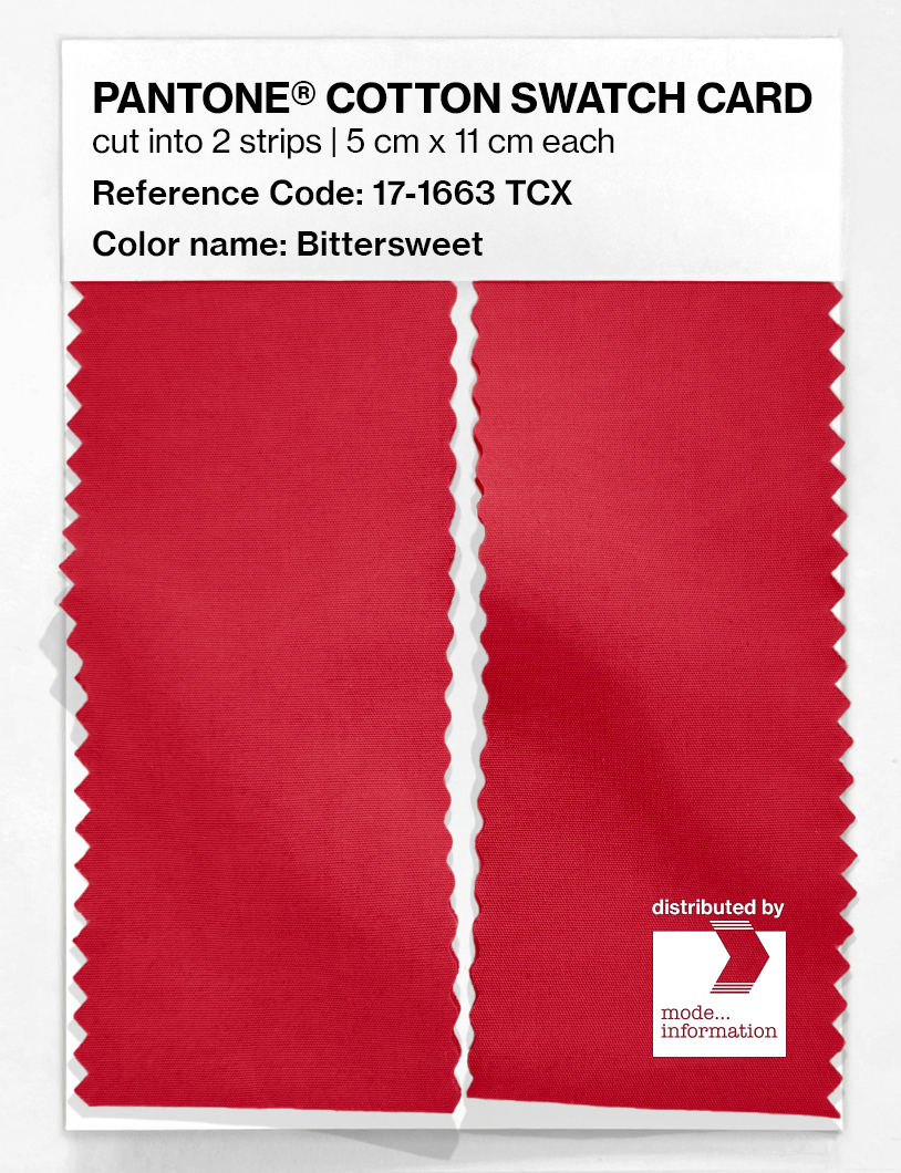 Product image 2 of the product “PANTONE® COTTON SWATCH CARD 17-1663 TCX Bittersweet ”