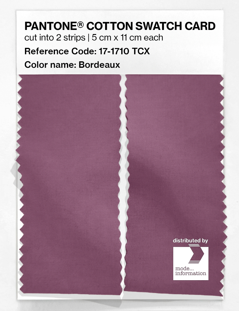 Product image 2 of the product “PANTONE® COTTON SWATCH CARD 17-1710 TCX Bordeaux ”