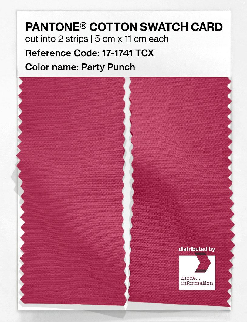 Product image 2 of the product “PANTONE® COTTON SWATCH CARD 17-1741 TCX Party Punch ”