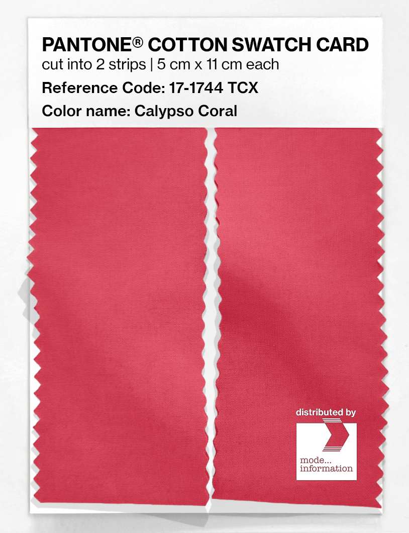 Product image 2 of the product “PANTONE® COTTON SWATCH CARD 17-1744 TCX Calypso Coral ”