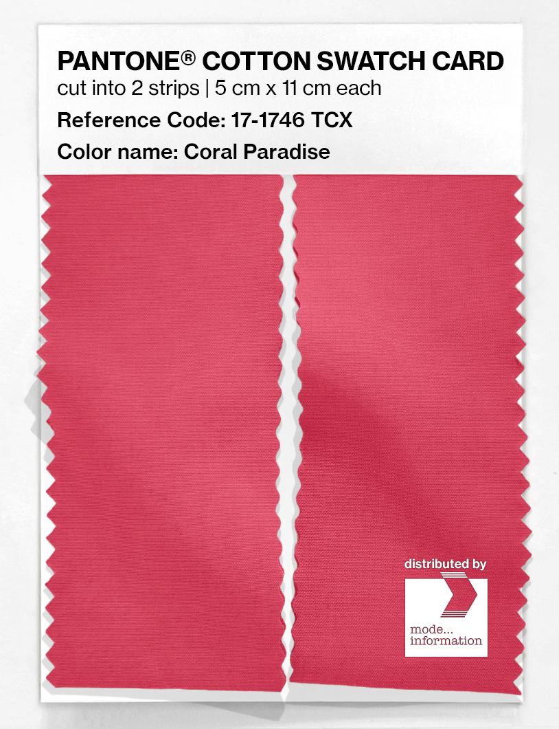 Product image 2 of the product “PANTONE® COTTON SWATCH CARD 17-1746 TCX Coral Paradise ”
