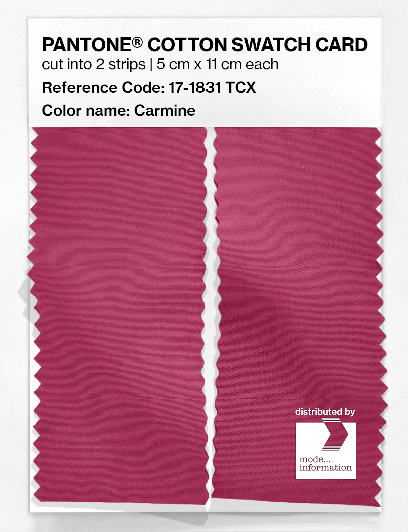 Product image 2 of the product “PANTONE® COTTON SWATCH CARD 17-1831 TCX Carmine ”